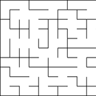 A maze generated by Kruskal's algorithm.